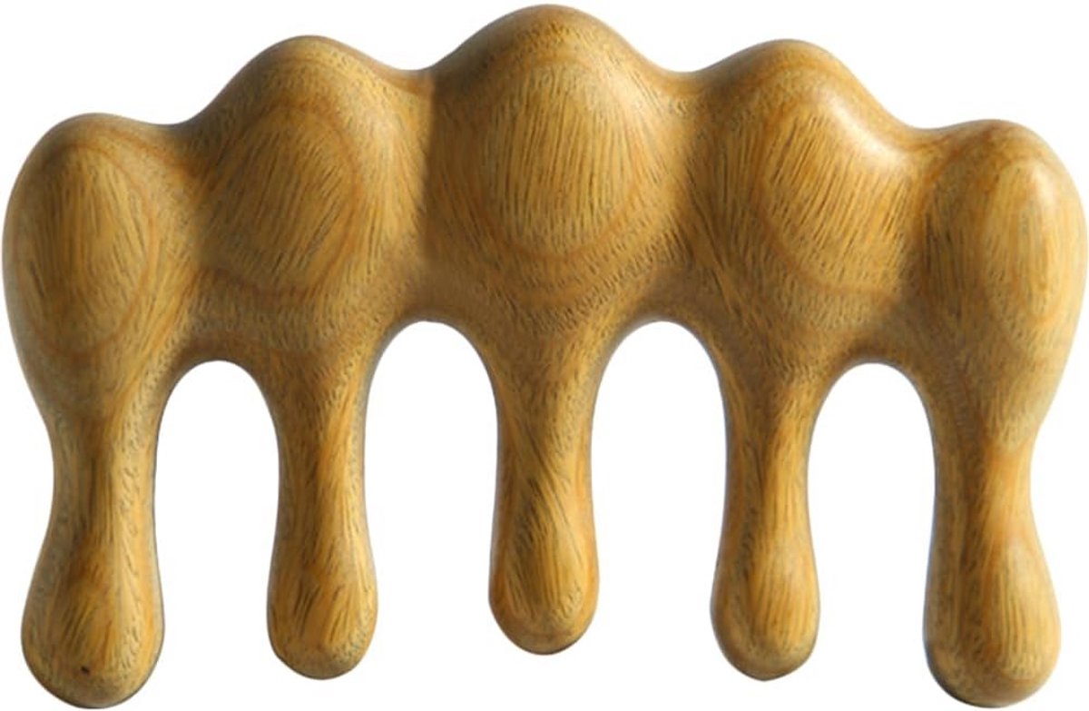 Houten Hoofdhuid Massagemiddel Kam Sandelhout Guasha Tool voor Nek en Gezicht