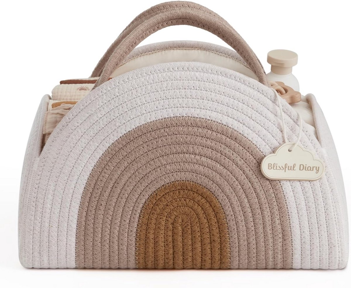 Draagbare Luiertas Organizer met Regenboog Design - Baby Verzorgingstafel Opbergmand