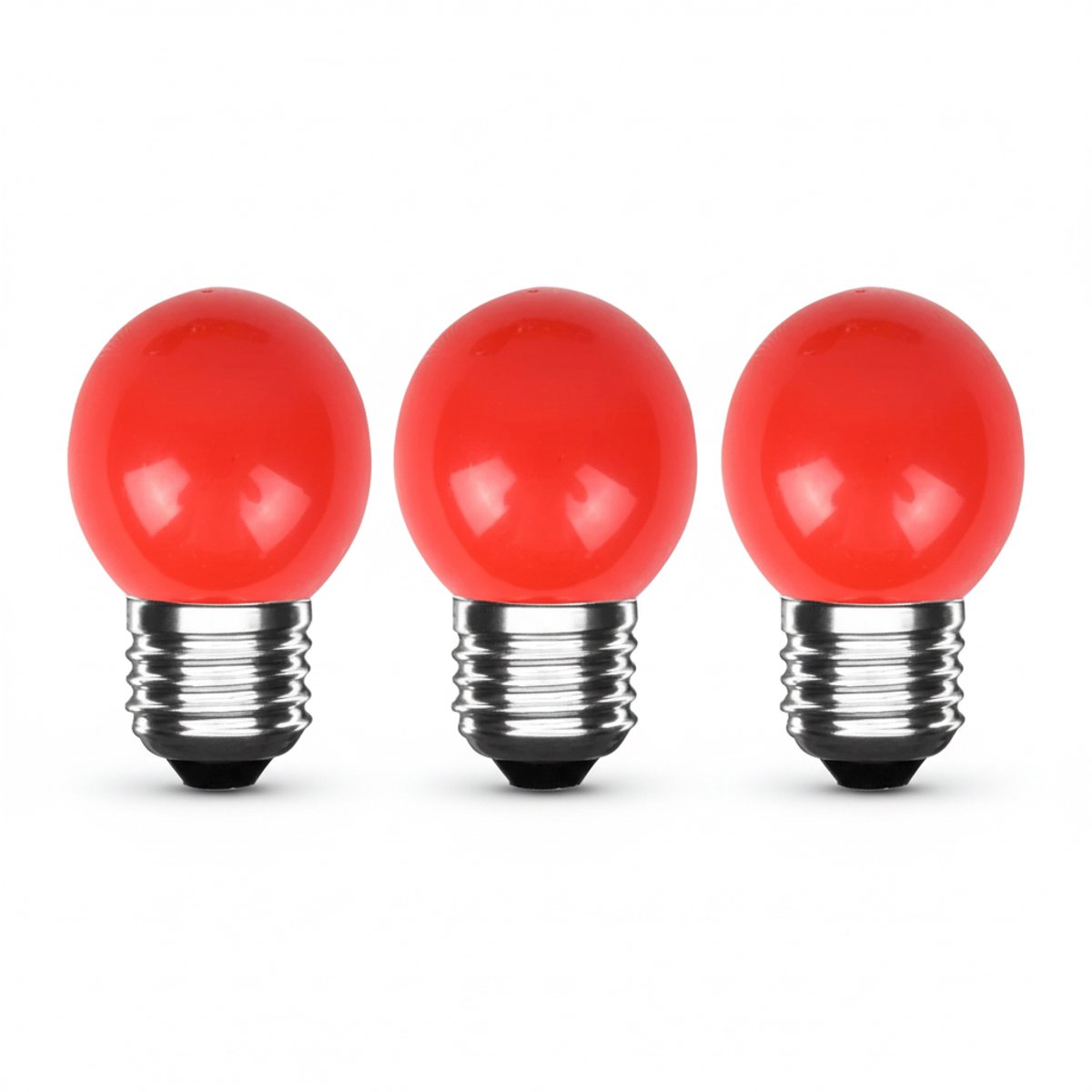 LED Kogellamp E27 Rood - 300 lumen - 3W - IP20 - G45 - 230V - 3 stuks