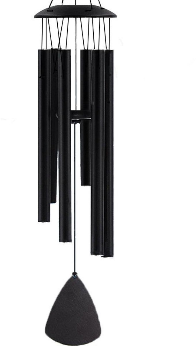 GELLDG Windspelen (tuin) - Hangend Klangspel - 6 Rijen Metalen Buizen - 32 inch Zwart Gartendecoratie - Geschikt voor Tuin en Balkon - Duurzaam Metaal Materiaal