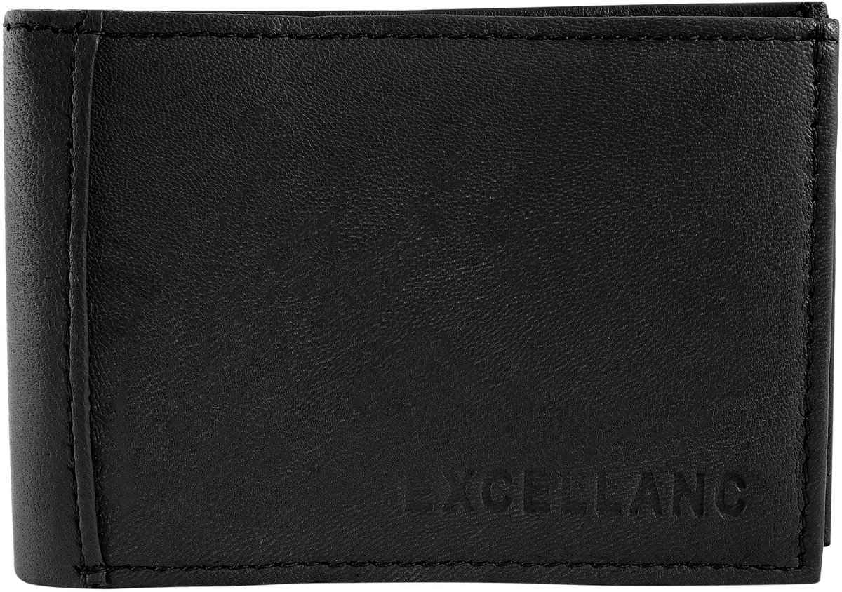 EXCELLANC Excellanc Unisex Portemonnee Fadel echt leer, liggend formaat, 7,2 x 10,5 cm