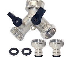 Tweeweg Y-omstelling - Omstelling - met 2 3/4" BSP tuinslangaansluiting - voor kranen