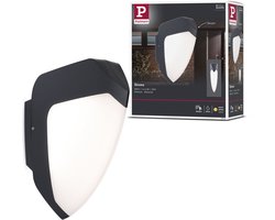 Paulmann LED-wandarmatuur voor buiten Ikosea Schemergestuurde bewegingsmelder (IR) zeewater bestendig IP44 50 × 203 mm 3000K 4,4W 350lm 230V Antraciet Kunststof