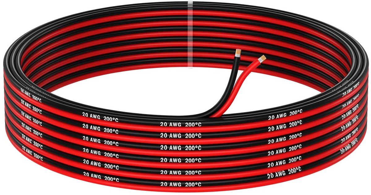 Elektrisch Snoer 20 AWG - Parallel Licht Flexibel Tinnen Koper Kabel voor LED en Audio