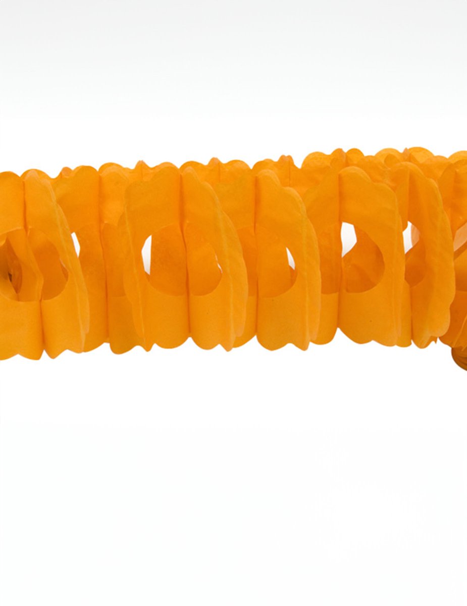 HOBI - Oranje papieren slinger 15cm x 4m voor feestdecoratie