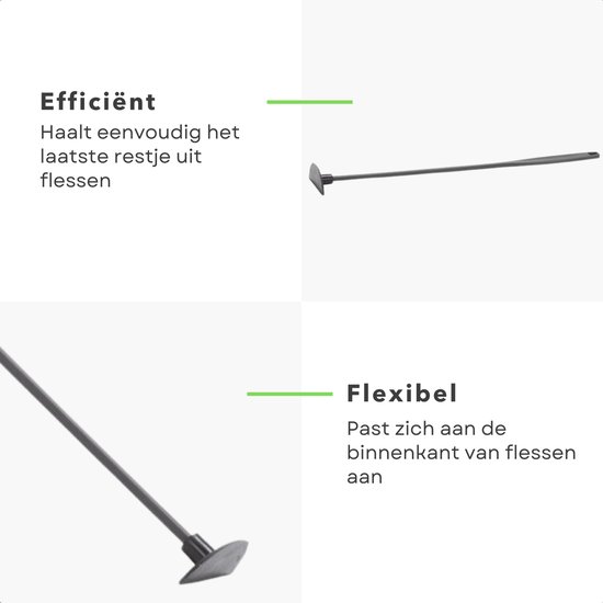 Cheqo® Flessenlikker - Flessenschraper - Pottenlikker - Pannenlikker - Flessentrekker - Flessen Schraper - Potten Schraper - Flessenschraper voor Flessen - Flessenschraper voor Potten van Merkloos — afbeelding 2