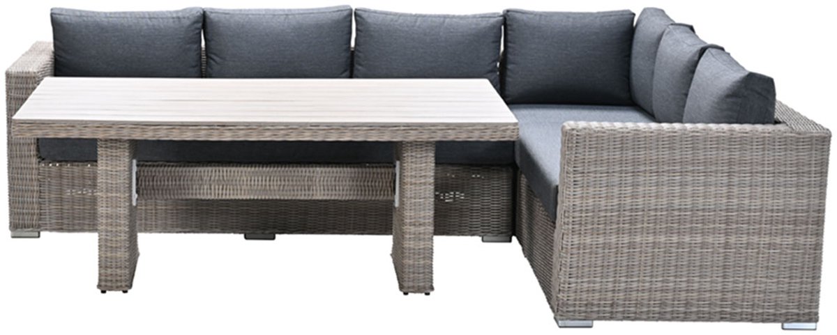 Garden Impressions Tennessee lounge dining set rechts 3-delig vintage willow - texfiber