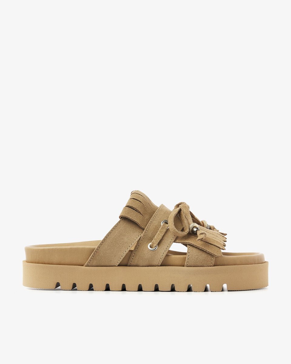VIA VAI Rae Laila Sandalen Dames - Suède - Beige - Maat 42