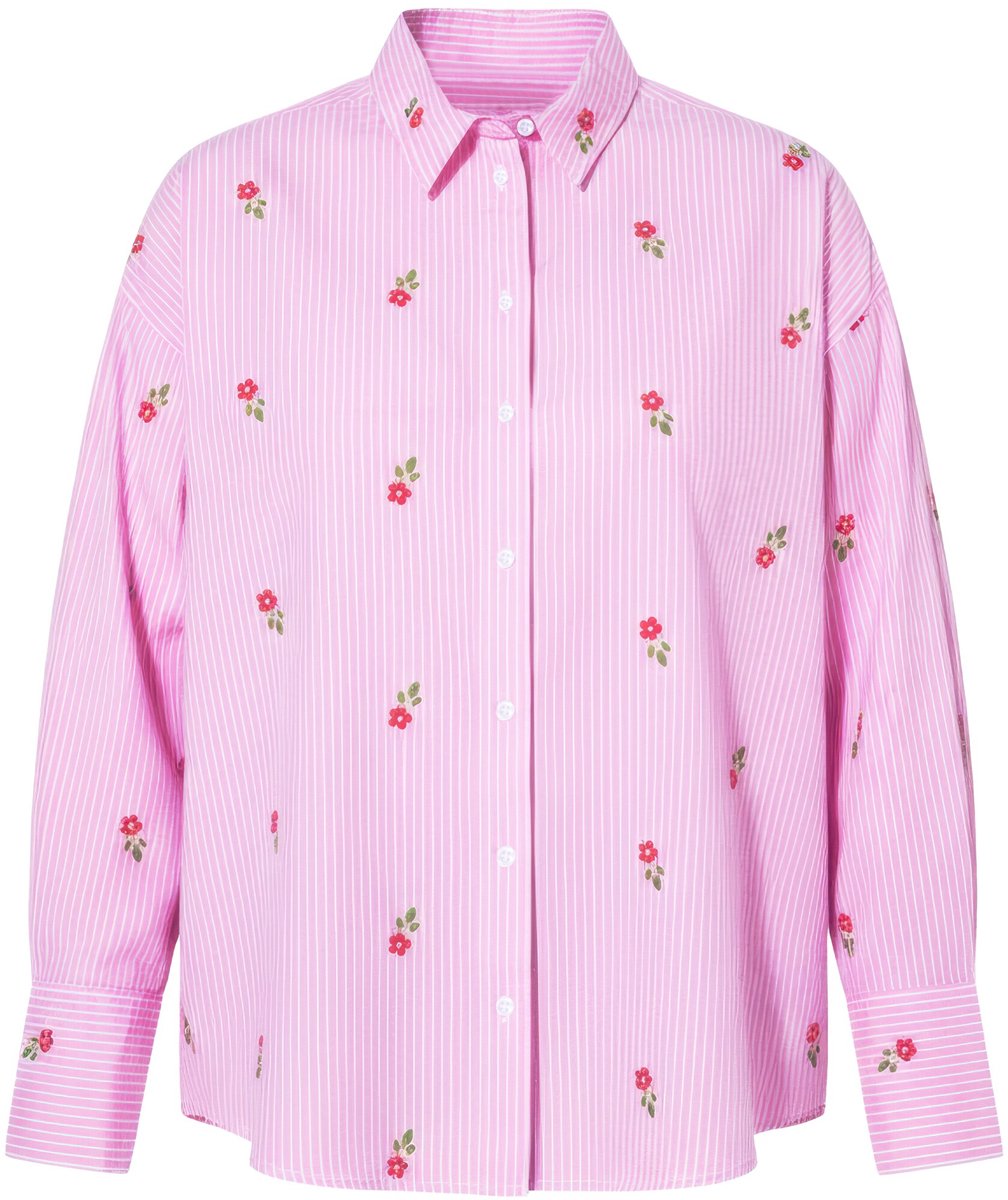 Studio Untold - Dames - Gestreept overhemd oversized shape - Roze - Maat 58+