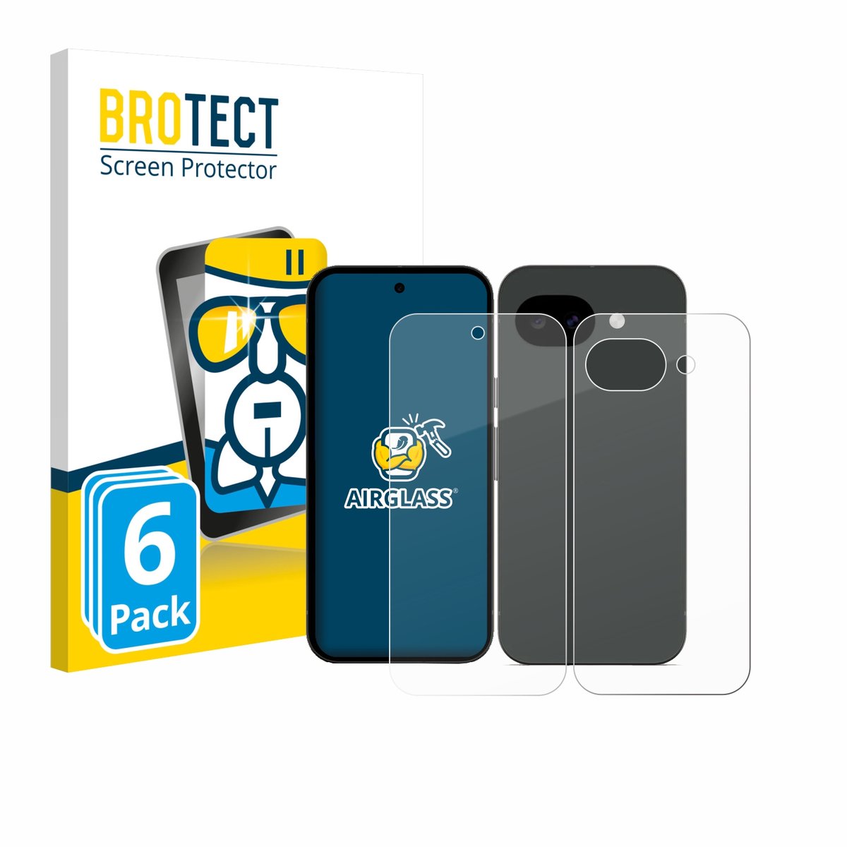 Screenprotector 6 Stuks voor Google Pixel 10a (Voor+Achter) Beschermglas transparant