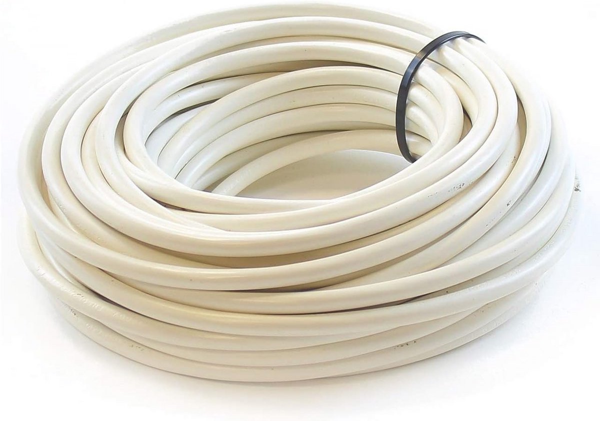 Ronde Witte Flexkabel 2-aderig 0.75mm² - Op Maat Gesneden of Volle Rol