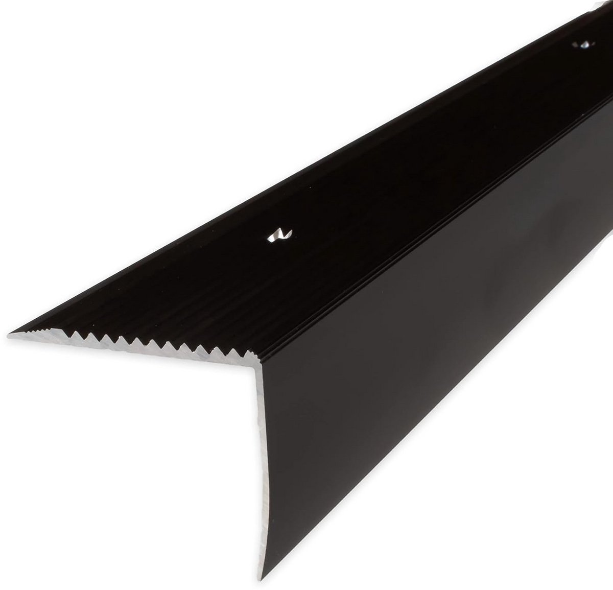 Geanodiseerd Aluminium Trapneus Profiel Brons Donker 1000 mm Geboord