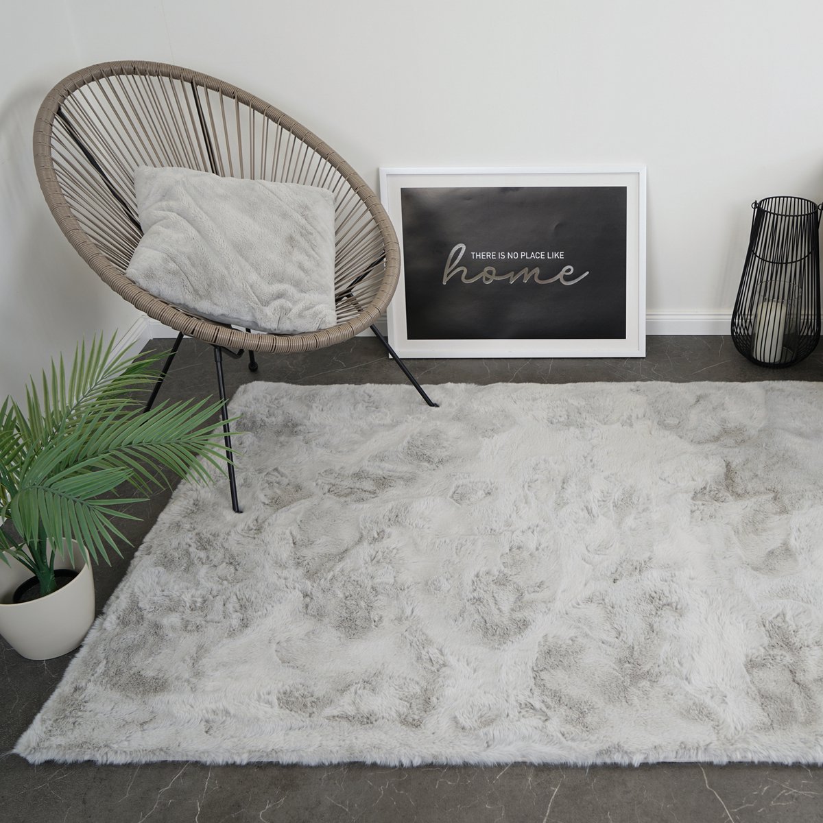 Fluffy Vloerkleed Licht grijs 120x170 cm – Hoogpolig 30 mm – Extra Dik & Zacht – 1900 g/m² – Afgewerkte Randen