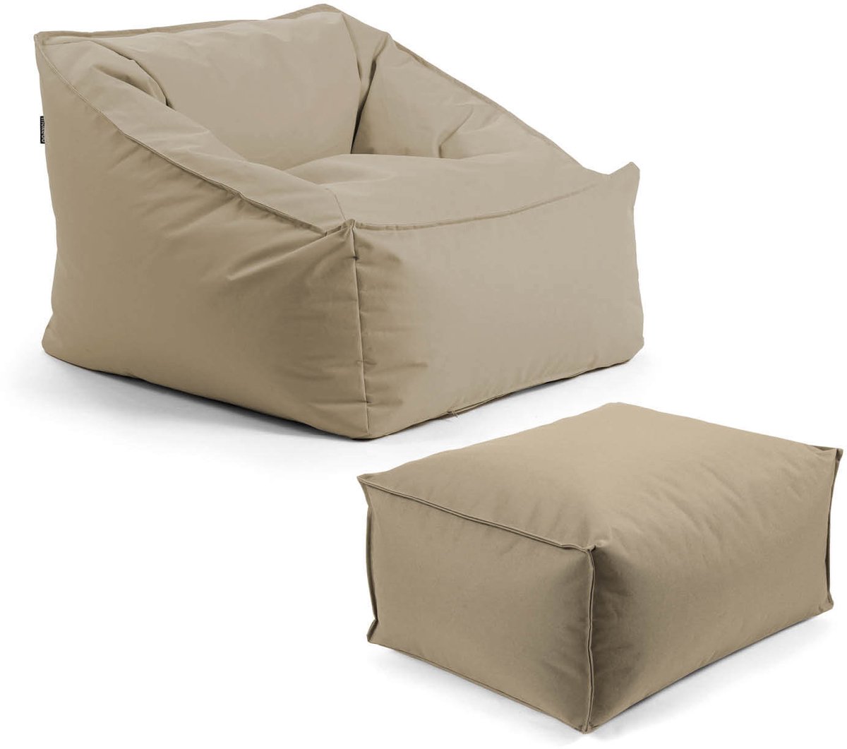 mokebo Tuinstoel met pouf 'Der Sunnyboy', Bean Bag met hocker en vulling of outdoor zitzak