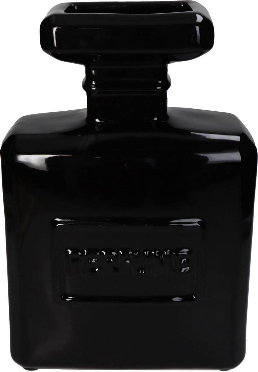 Vaas - Parfum fles - Zwart - Woonkamer - Badkamer - Kapper - Salon - Maten 20x9x30cm