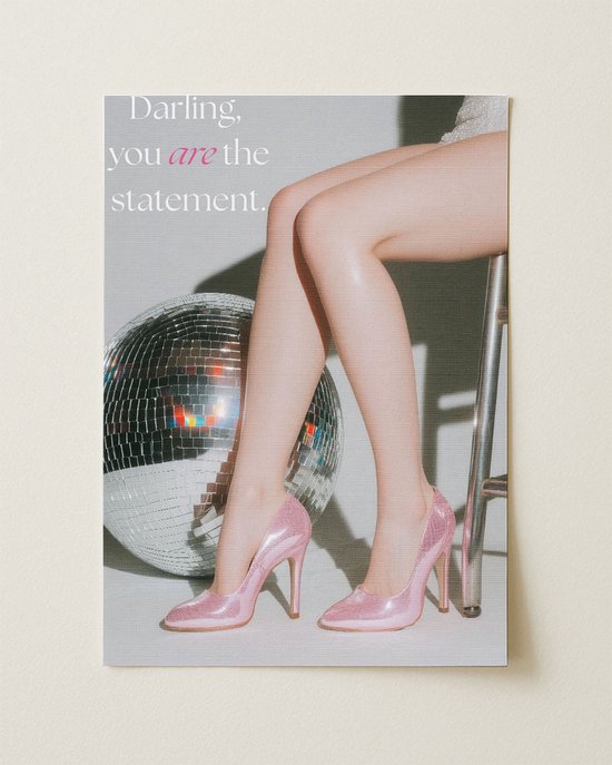 Statement Schoenen Roze - Poster 40x60 cm sfeervolle wanddecoratie voor woonkamer en slaapkamer - Premium papier - Zonder lijst