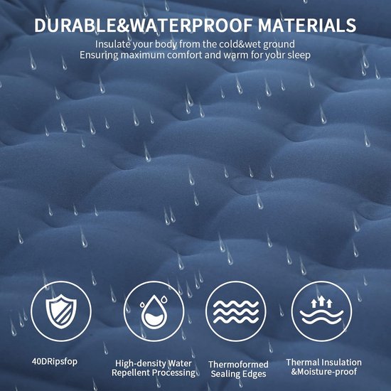 Extra Dikke Campingmat met Ingebouwde Voetpomp - Perfect voor Kamperen en Wandelen van Merkloos — afbeelding 3
