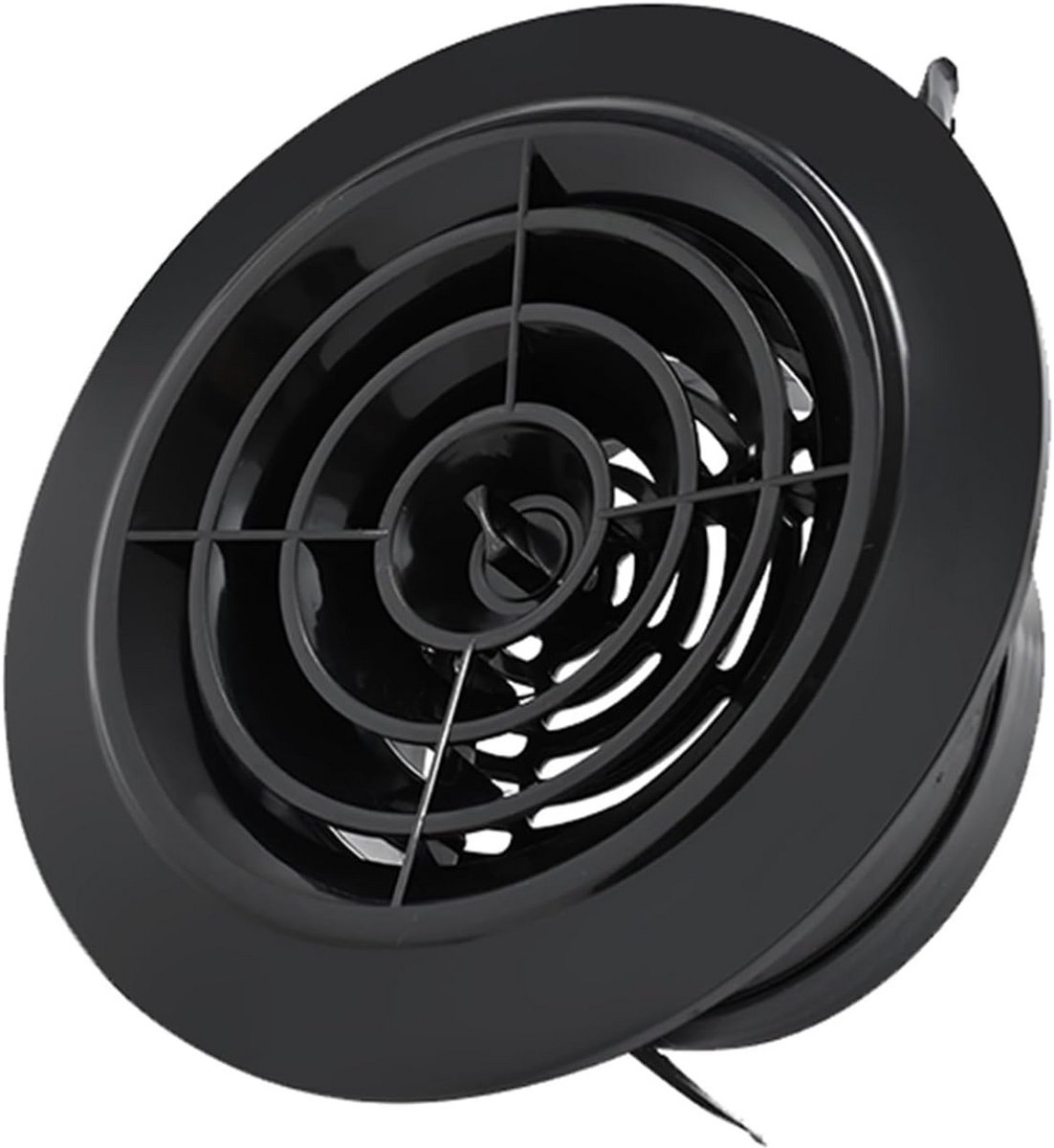 Ronde Zwarte Ventilatieafdekking Vast en Verstelbaar voor Airconditioning 75mm tot 200mm