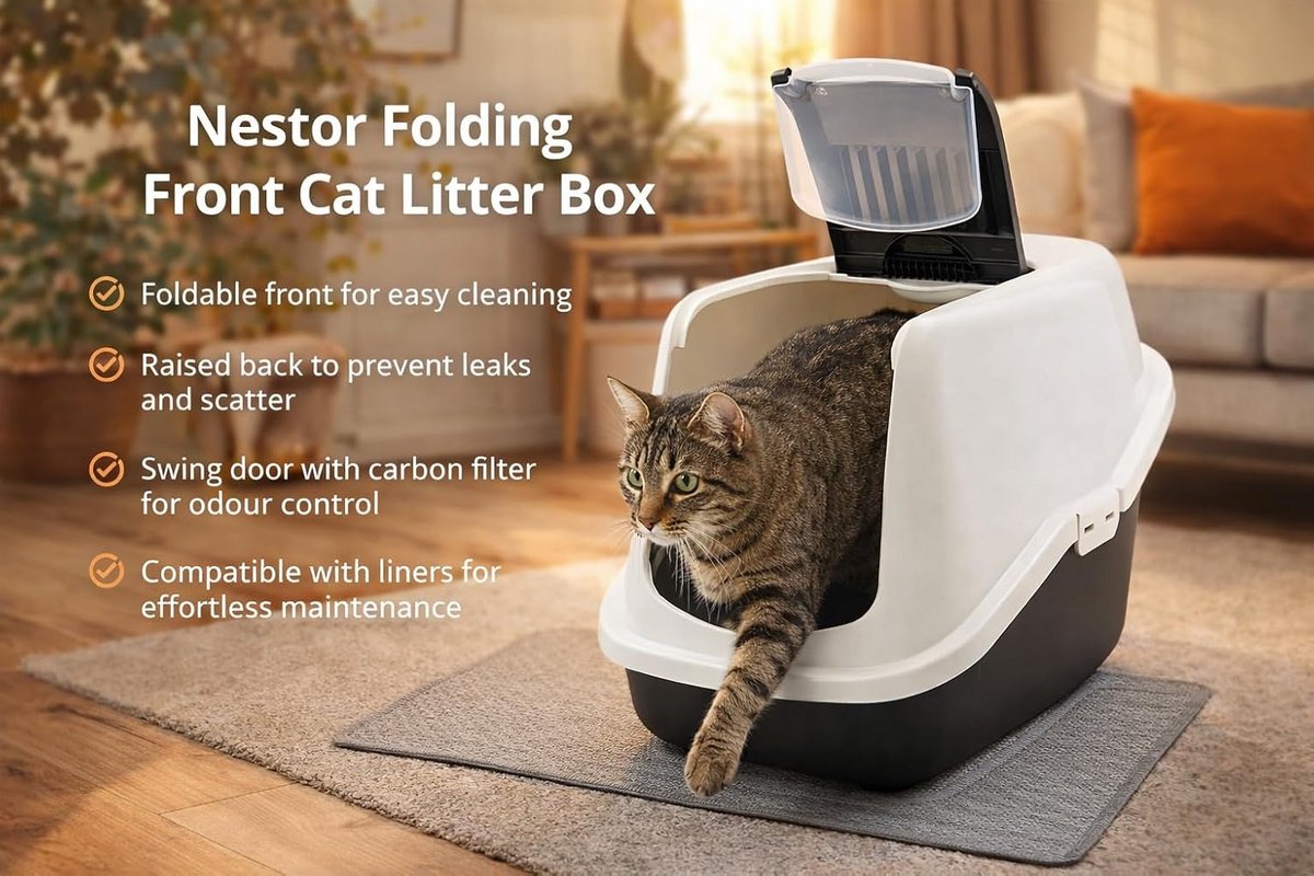Groot Kattenbak Gesloten Met Schep