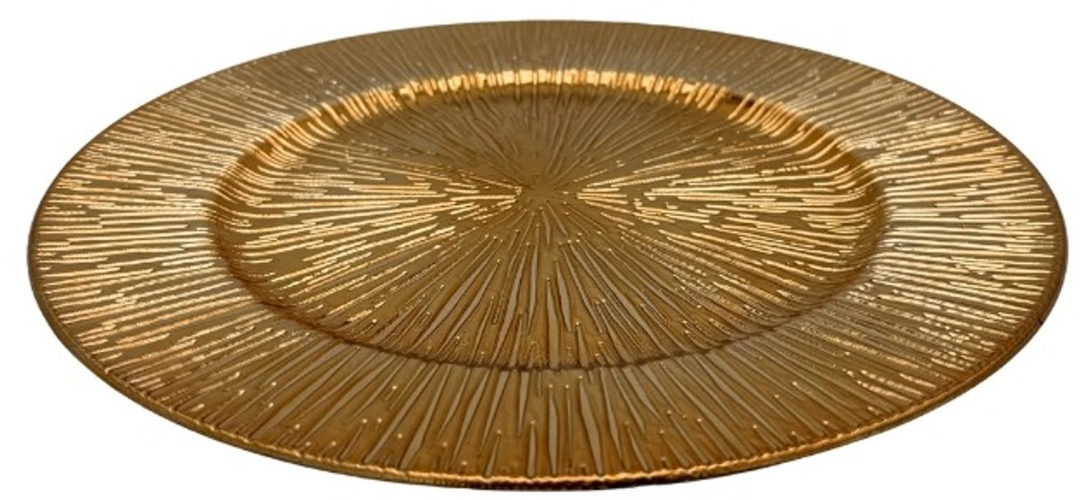 Decoratie Bord Ribbel Goud - Ø33cm