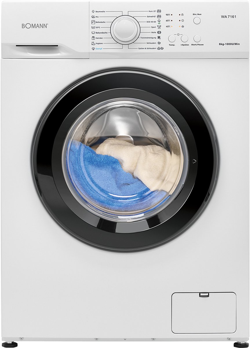 Bomann WA 7161 W Wasmachine - 6KG - 1000 toeren - 16 programma's - Energieklasse A — afbeelding 1