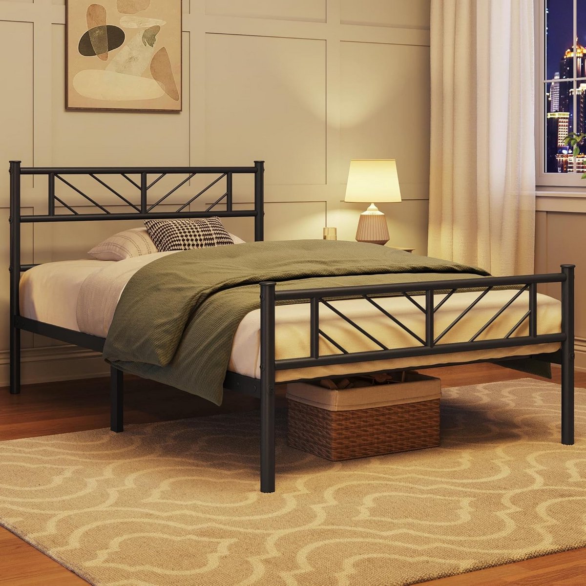 Minimalistisch Metalen Bedframe 90x200 cm met Hoofdeinde - Praktisch en Ruimtebesparend