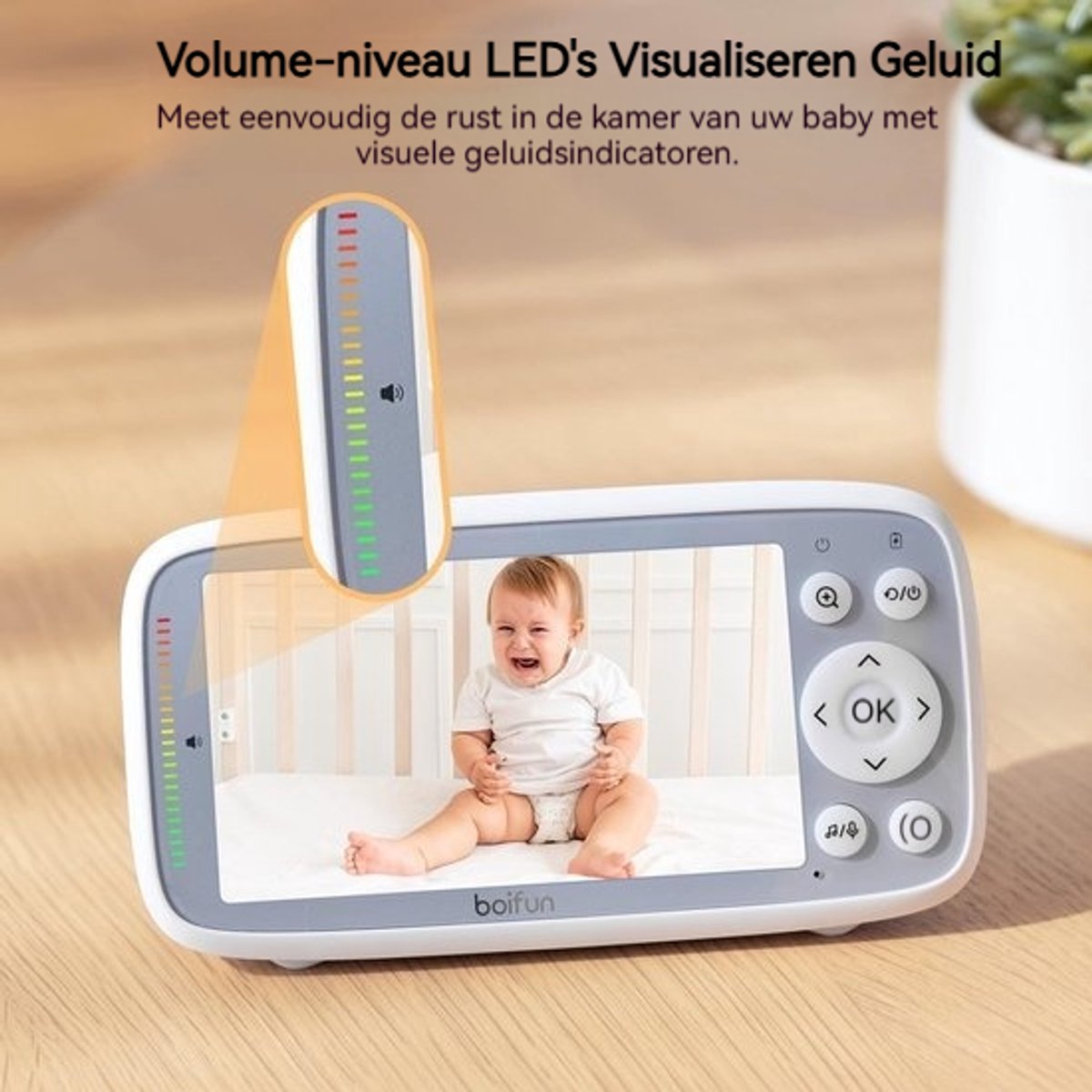 BOIFUN VB616 Babyfoon - Babyfoon met 2 Camera - Groot 4 Inch HD Baby Monitor - Video & Audio - met Slimme Functies - Baby Camera - Inclusief Flexibele Houders – foto 6