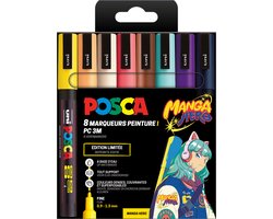 Uni Posca Markers PC3M Set 8 Stuk Manga Hero