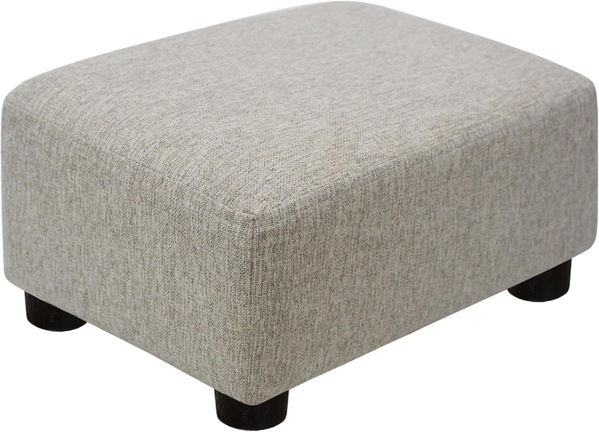 Kleine Voetenbank Ottomaanse Kruk voor Woonkamer, Slaapkamer en Kantoor - Linnen Beige
