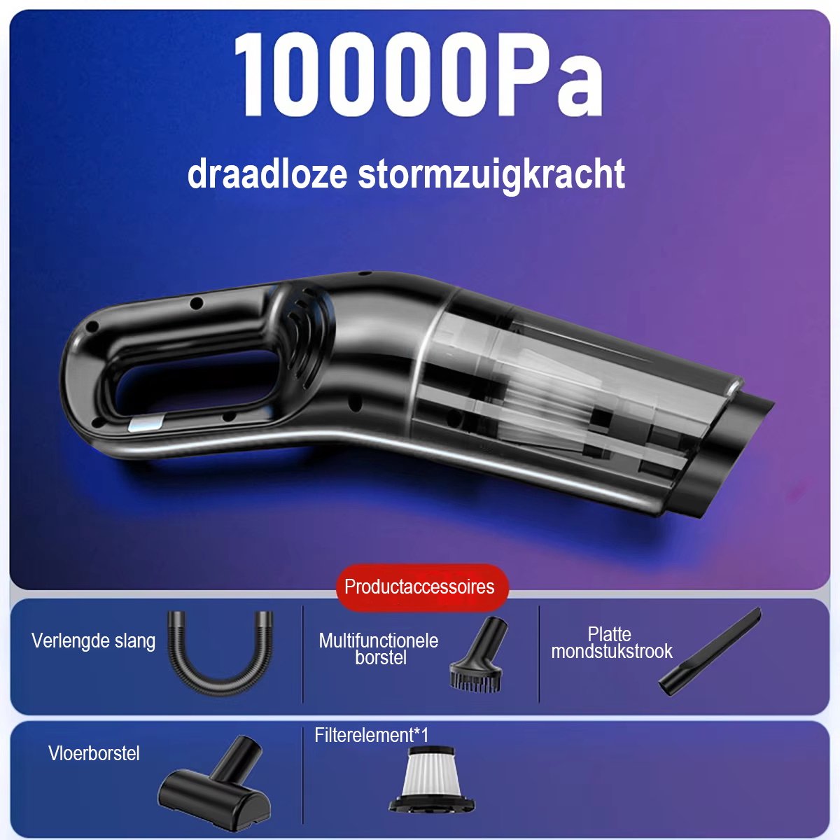 EAFC Kruimeldief Snoerloze Handstofzuiger met HEPA Filter - afbeelding 3