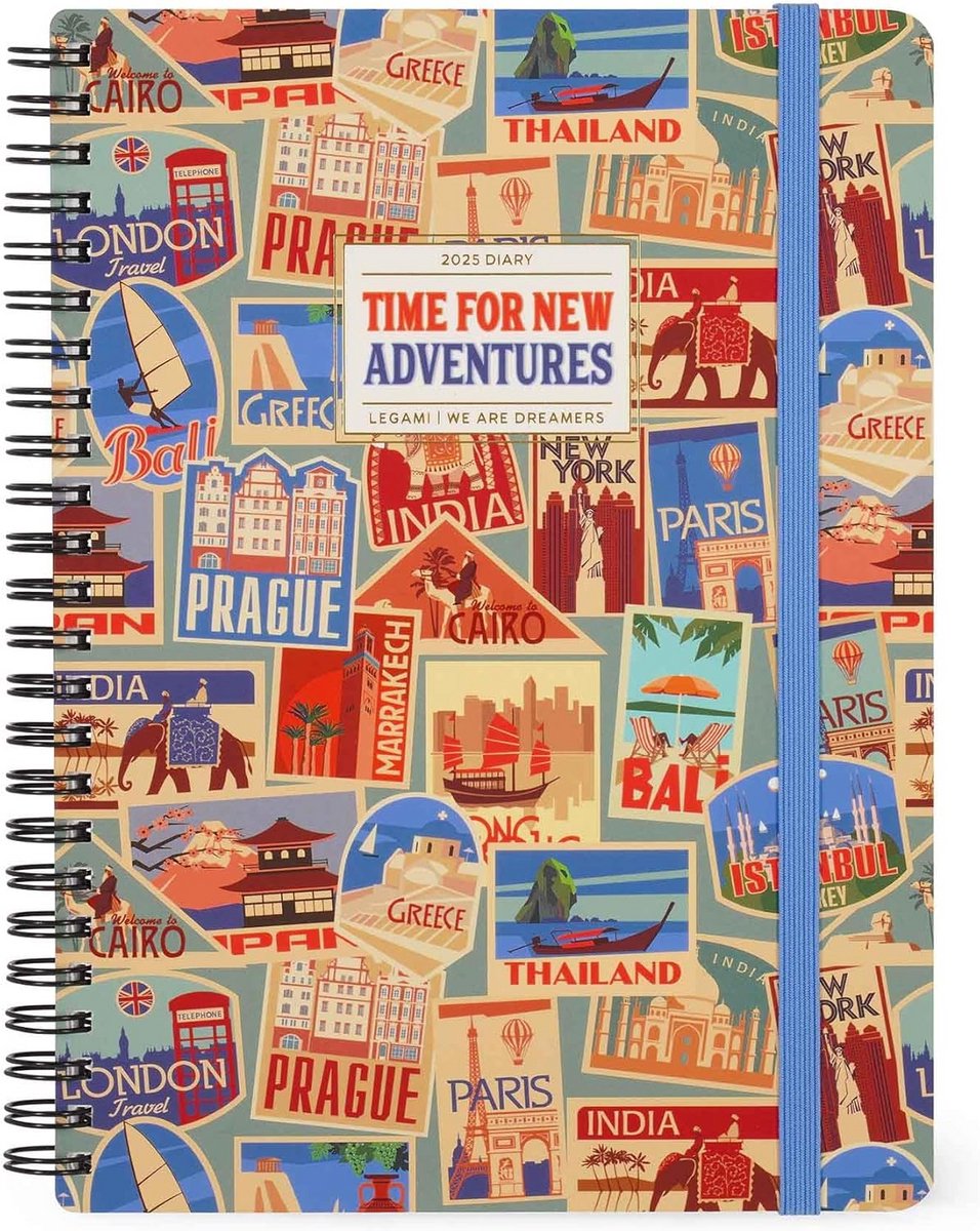 Weekplanner 2025 Spiraalbinding Maandplanner met Elastiek en Stickers