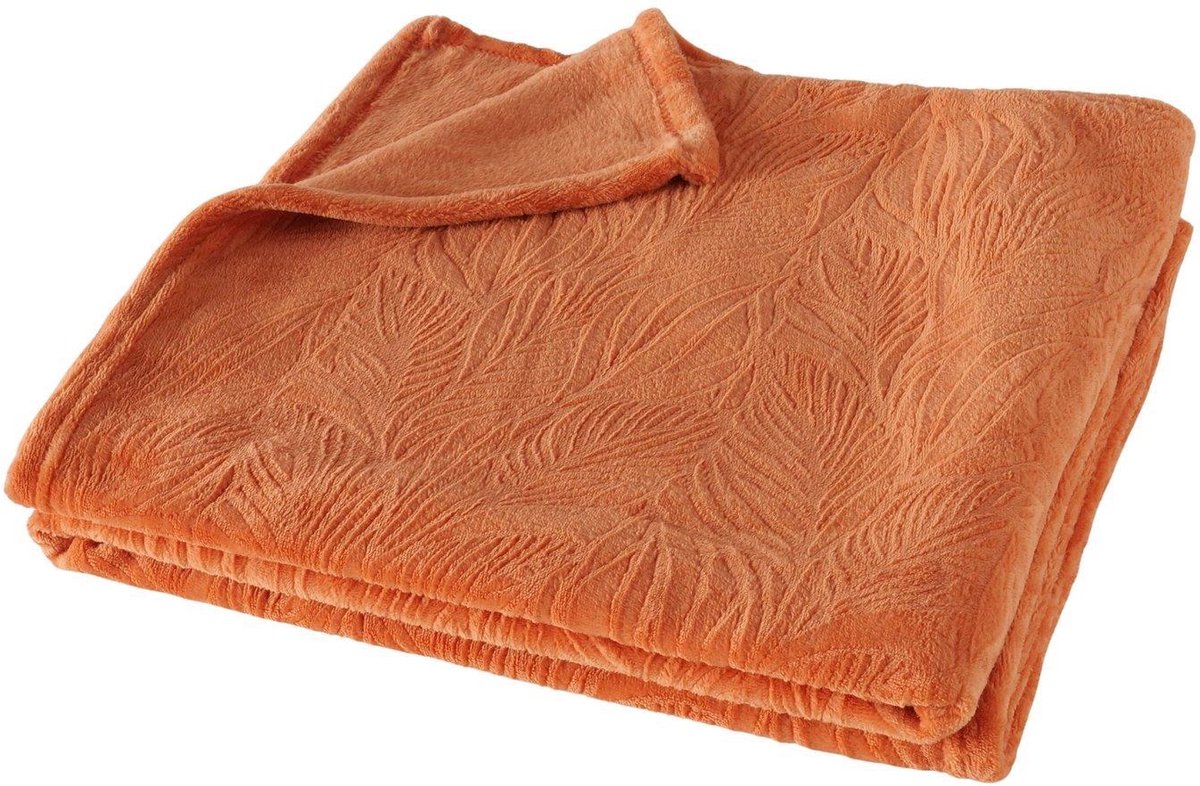 Boltze Home woondeken oranje 160cm - zachte deken voor kinderen.