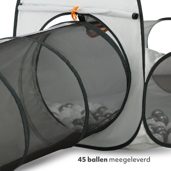 Deryan Luxe Pop Up Kindertent - Speeltent voor Kinderen - Basketbal Ballenbak met 45 ballen - Zilver van Deryan — afbeelding 5