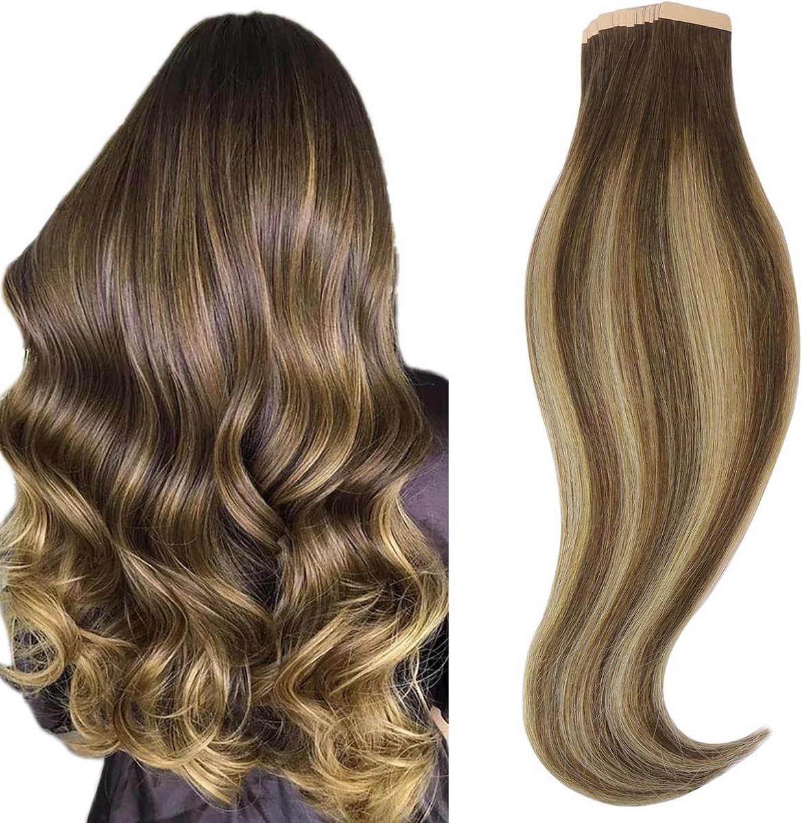 Tape-in Haarverlenging Echt Haar 30 cm - Steil Remy Haar 20 Stuks