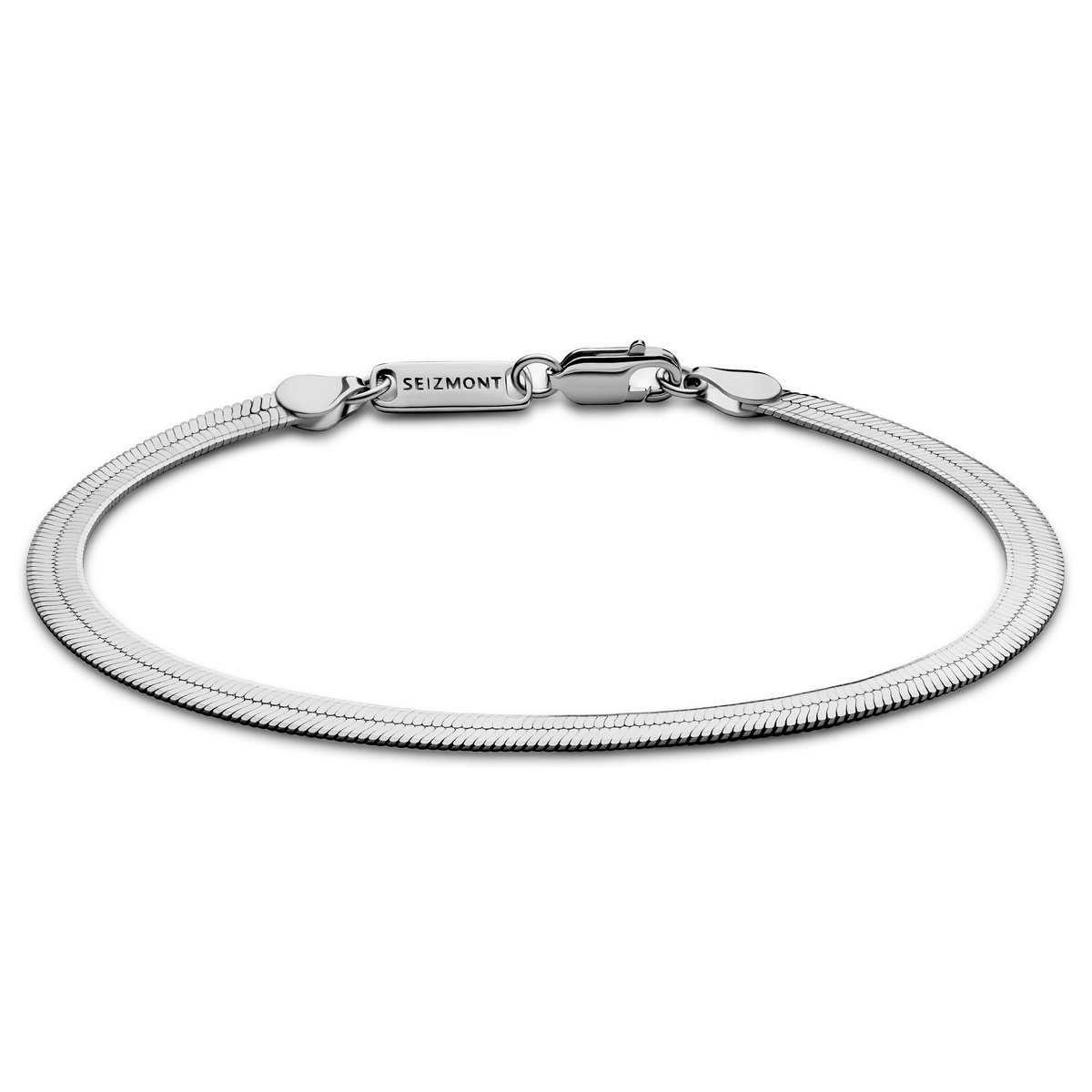 Argentia | 925s | 4 mm Gerhodineerde Sterling Zilveren Armband met Visgraatschakels