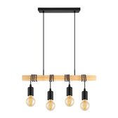 EGLO Townshend Hanglamp - E27 - 70 cm - Zwart/Bruin