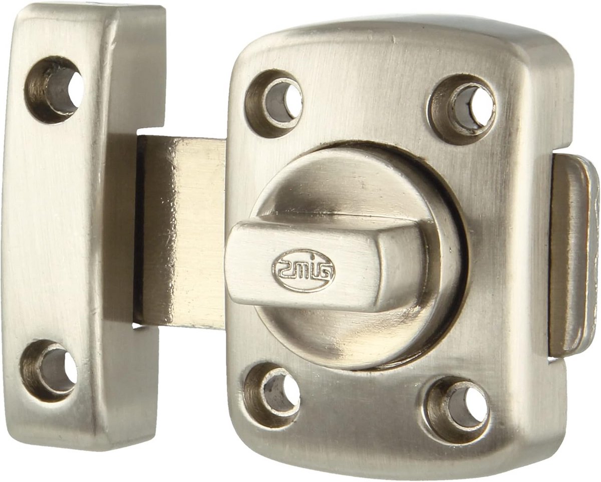 Opbouw Grendel met Cilinderslot voor Houten Deuren - Draaigrendel voor Badkamer & Slaapkamer - Glanzend Zilver