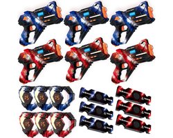 Savorelle Lasergame Set voor Kinderen - Volwassenen - 6 Spelers - Oplaadbaar Speelgoed Pistool - Laserguns - Lasershoot - 6 Laserguns en 6 Vesten - Binnen en Buiten - Groepsspel