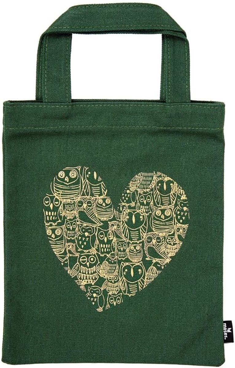 Boekentas Uil Hart Canvas Katoen Cadeauverpakking