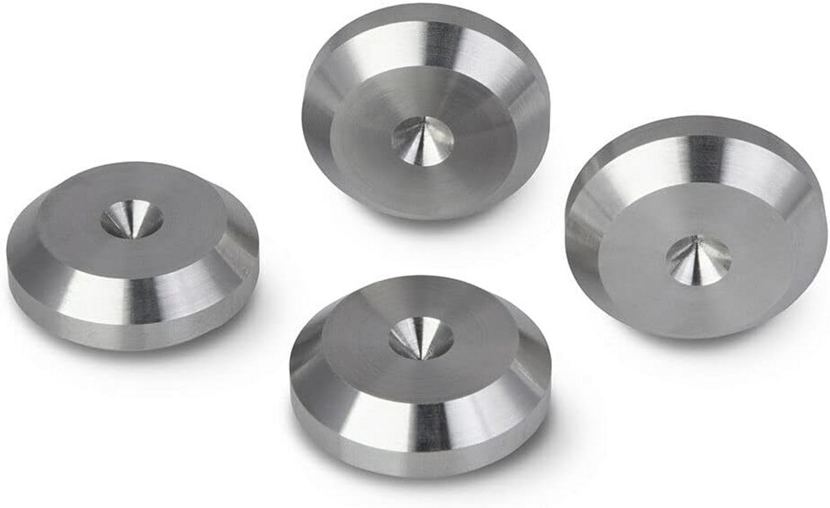 XXL Onderleggers voor Luidspreker Spikes | Ø 40 mm RVS | Trillingsdemping | 4 Stuks
