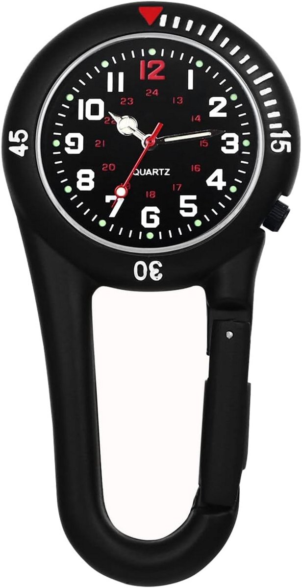 Clip-on Karwijshorloge met Carabiner Gesp Nachtzicht voor Heren en Dames