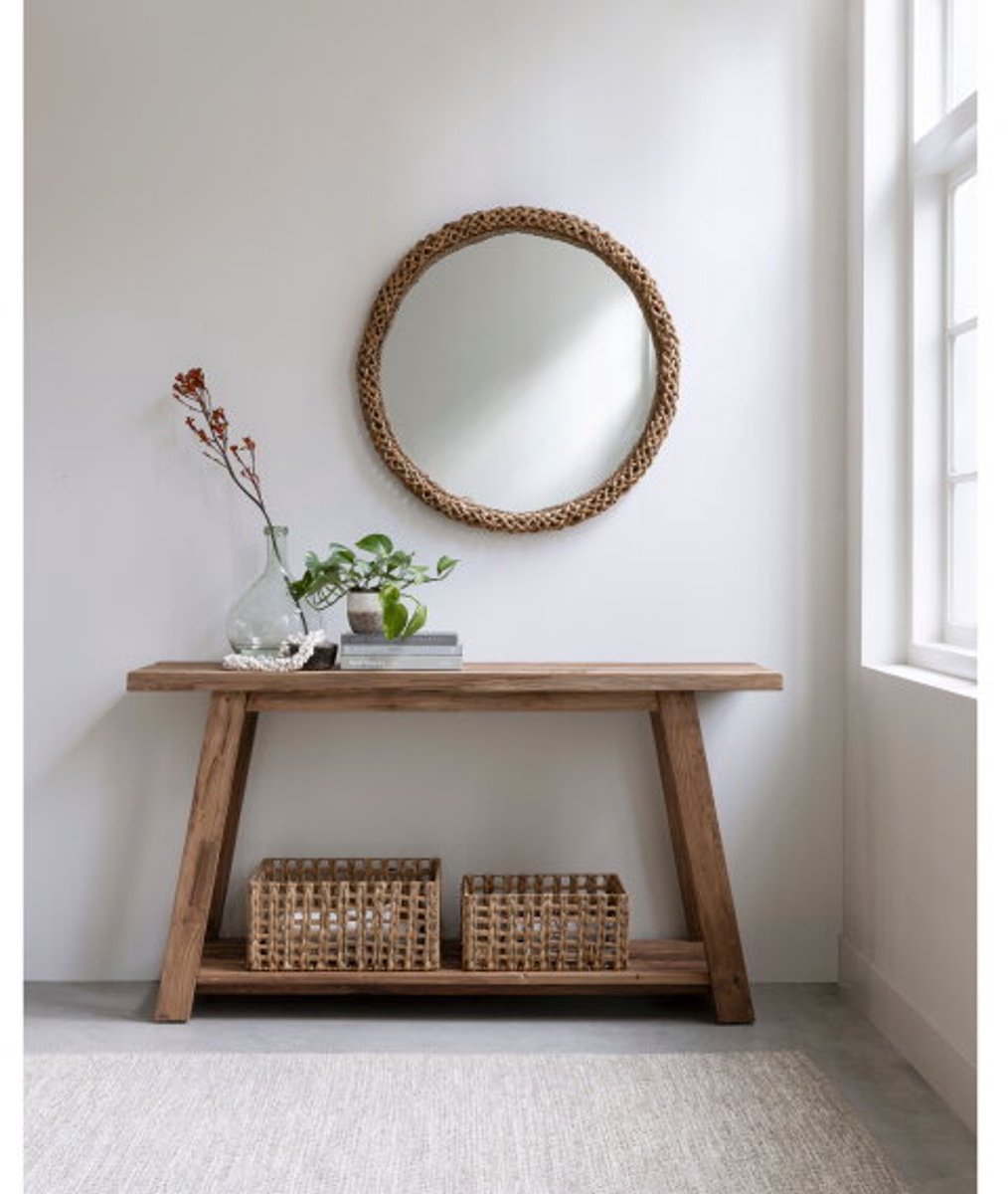 Must Living Valley wandtafel gerecycled teakhout - 80 × 150 × 50 cm Naturel