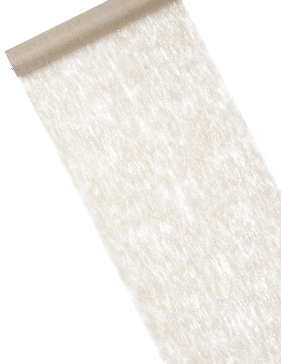 HOBI - Non-woven tafelloper taupe 30 cm x 10 m transparant effect