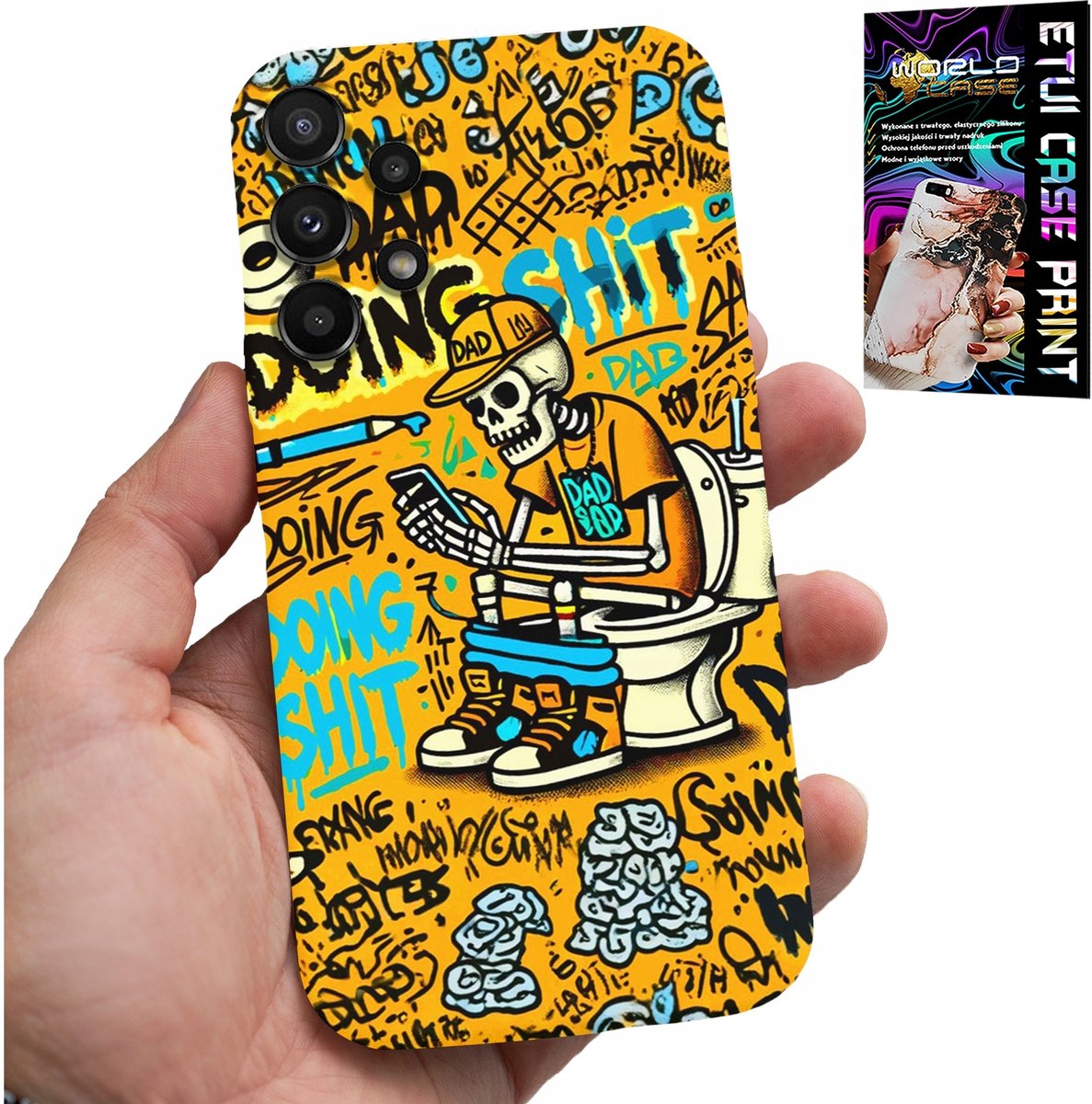 HOESJE VOOR SAMSUNG GALAXY A32 4G - DOING SHIT SKELETON ON THE TOILET CASE