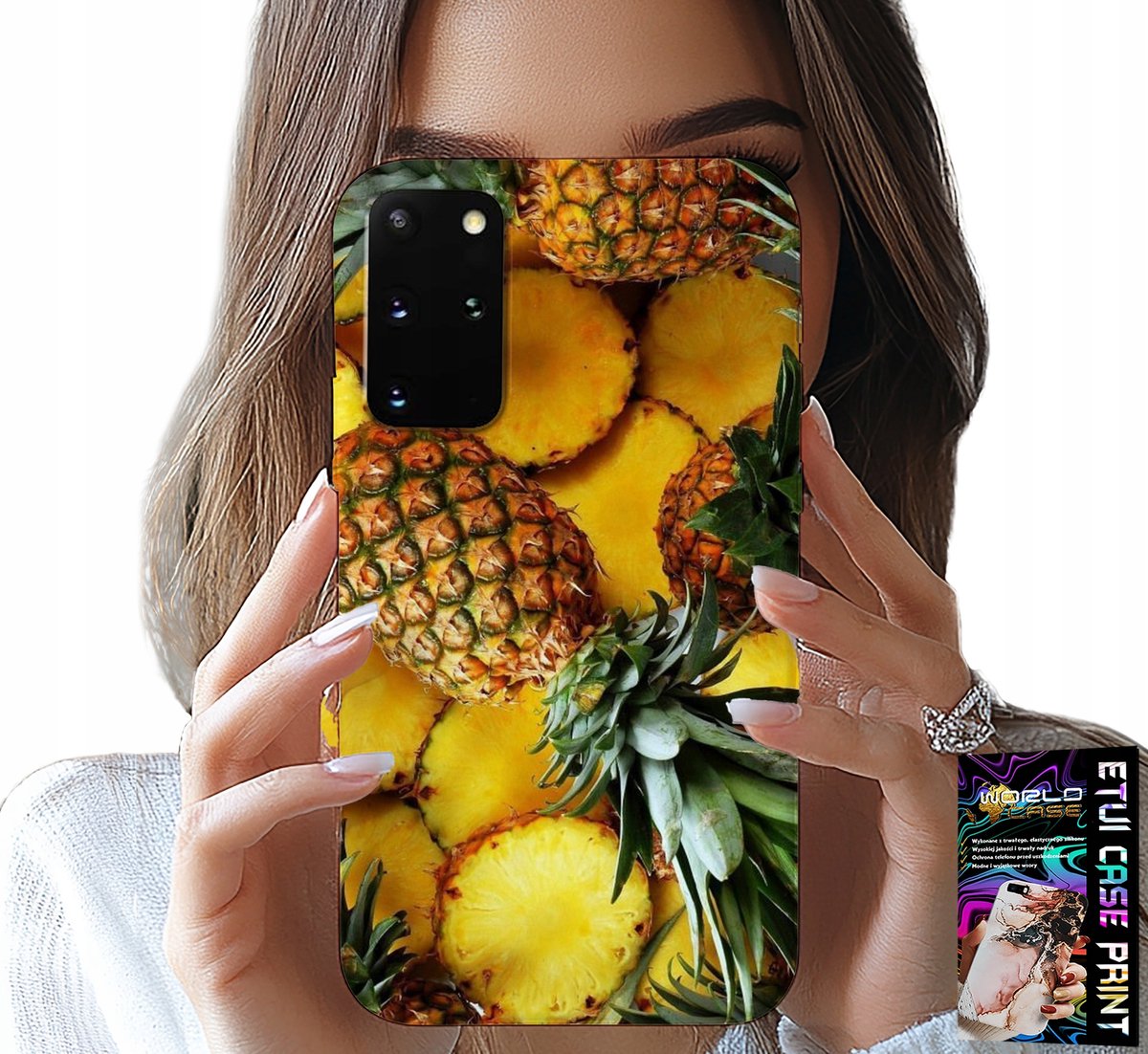 HOESJE VOOR SAMSUNG GALAXY S20 PLUS - ANANAS FRUIT HOESJE + FILM