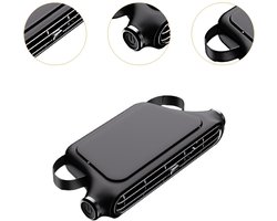 Nek Ventilator - Auto Hoofdsteun Ventilator - Autoventilator Achterbank - USB Type-C - 3 Snelheden - Bladloos - Met Klittenband Bevestiging - 18 x 9 x 3,7 cm - Zwart