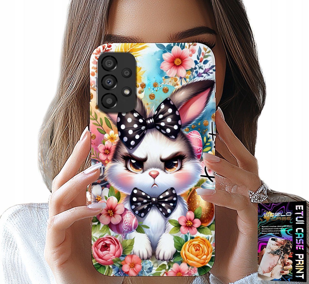 HOESJE VOOR SAMSUNG A52 / A52S - PAASHAAS, HAAS, EIEREN + GLAS