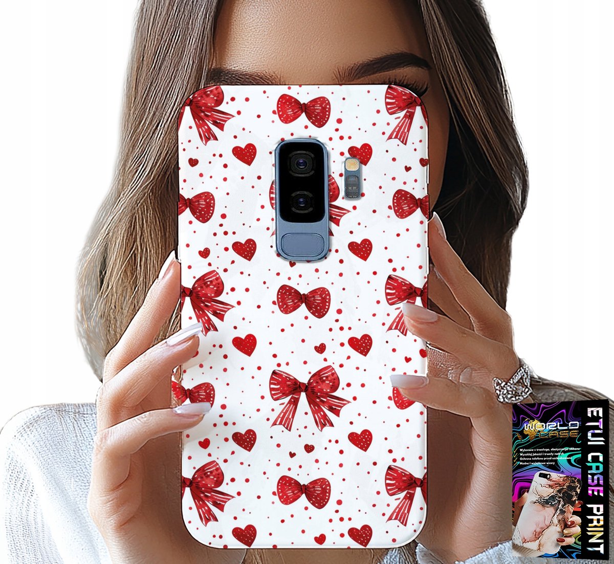 HOESJE VOOR SAMSUNG GALAXY S9 PLUS - RODE LINTEN MET MODIEUZE PATRONEN