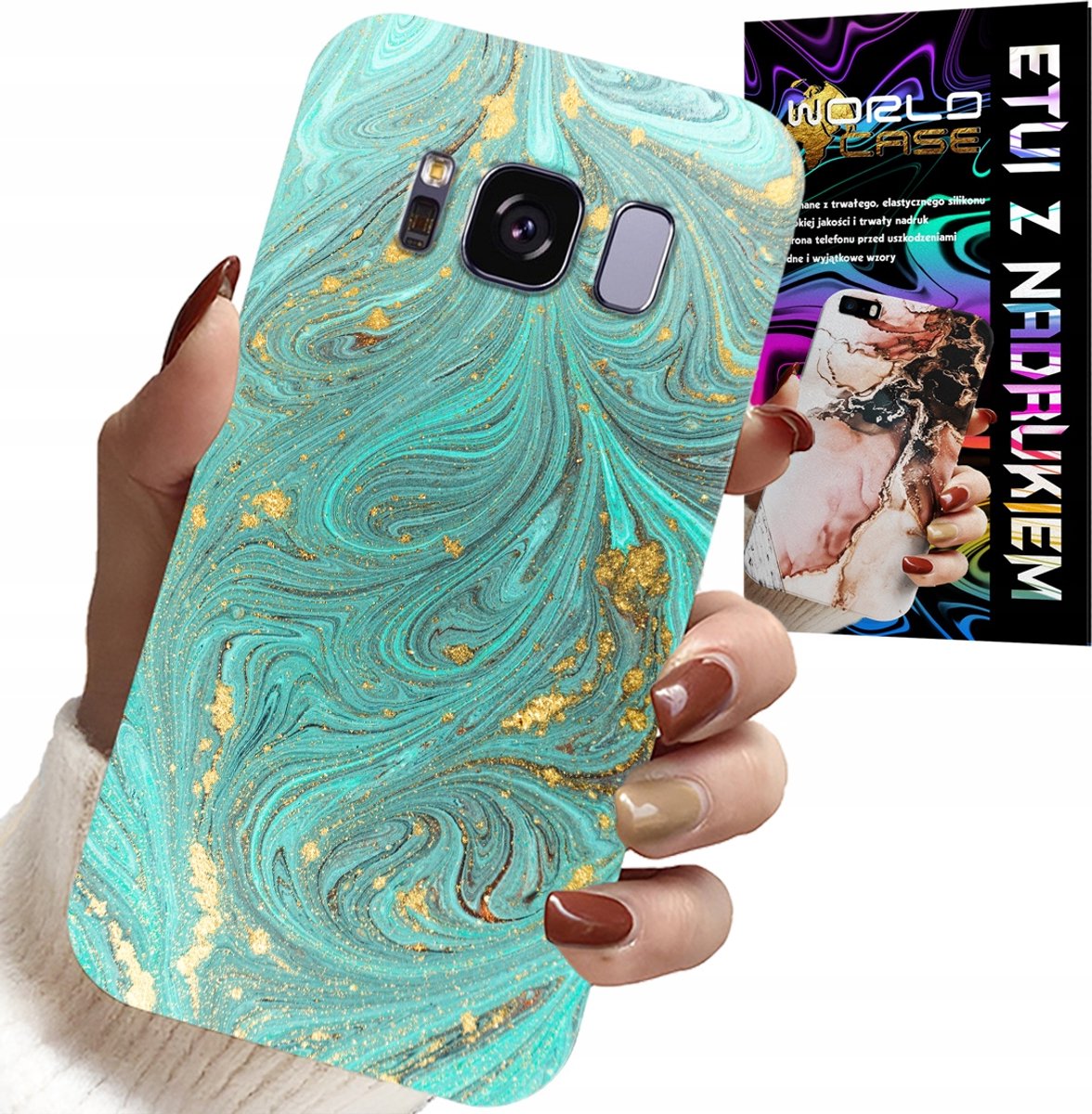 HOESJE VOOR SAMSUNG GALAXY S8 - MARMERPATROON + HYDROGELFOLIE