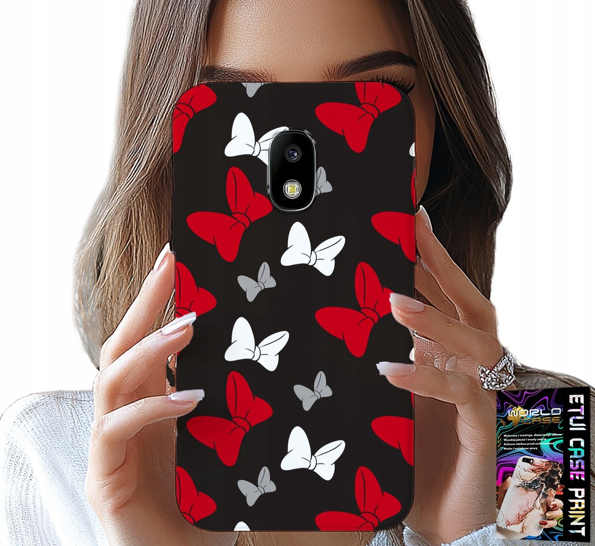 HOESJE VOOR SAMSUNG GALAXY J5 2017 - ROOD-WIT KOMMEN, MUIS, PATRONEN